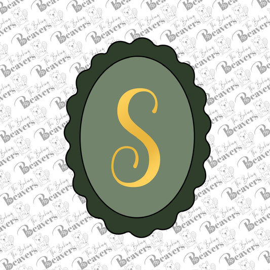 Scalloped Edge OVAL Plaque Cookie Cutter