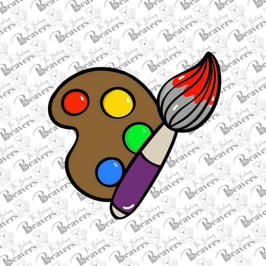 Paint Brush with Palette Cookie Cutter