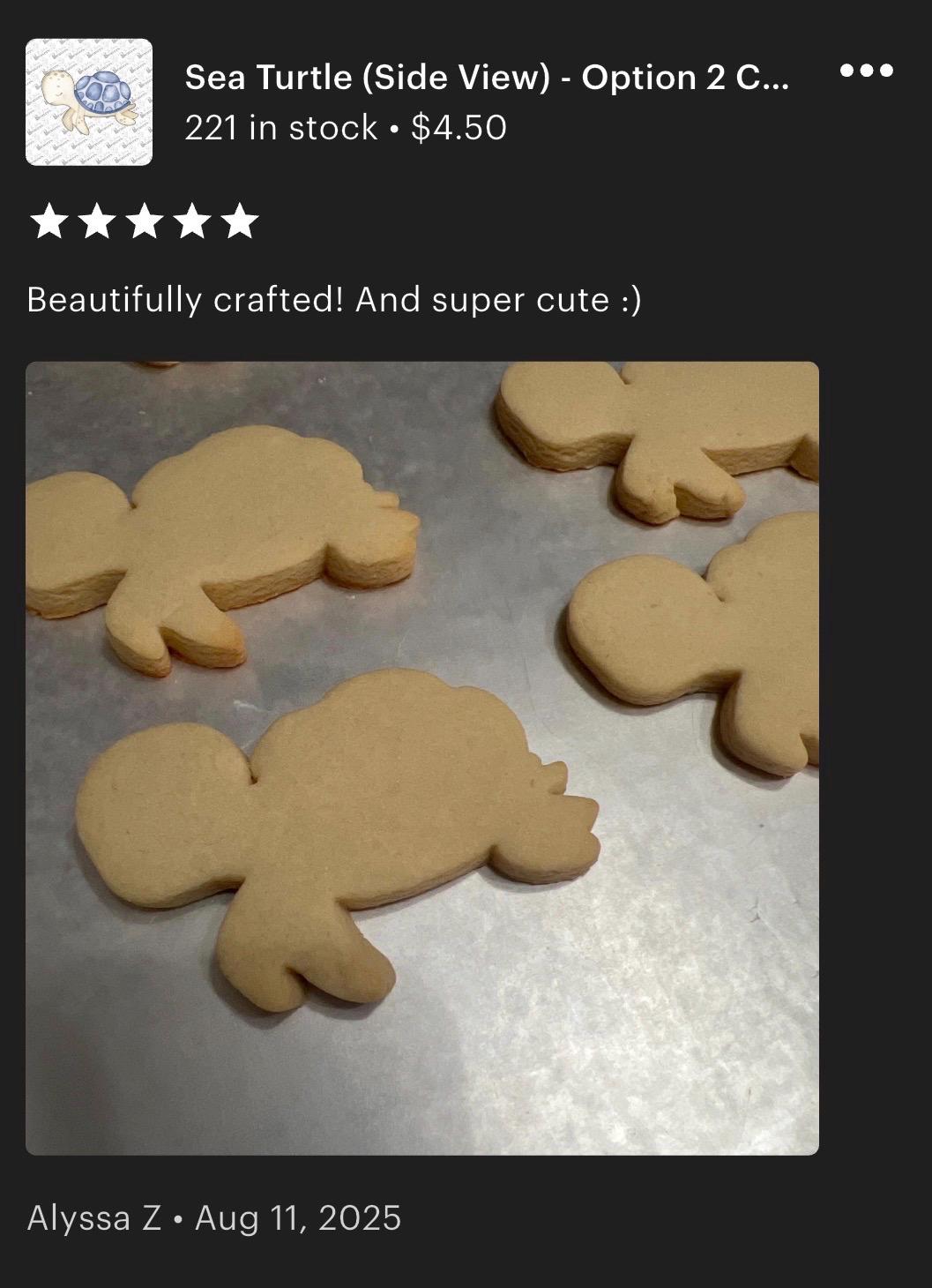 Sea Turtle (Side View) - Option 2 Cookie Cutter