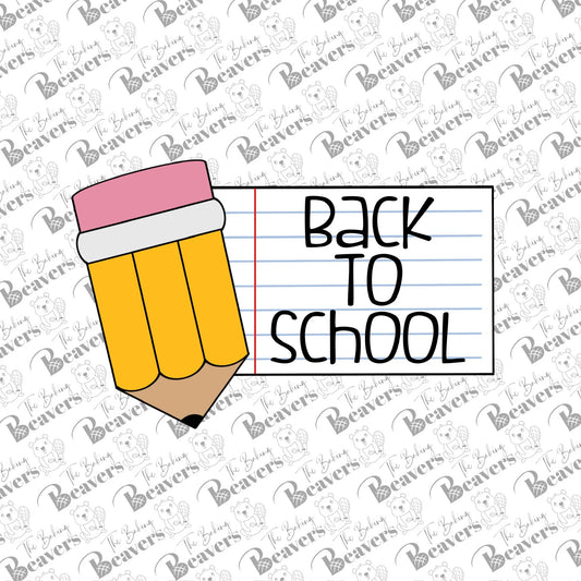 Pencil + Note (optional 2 part notebook line stencil) (recommend sizing up)