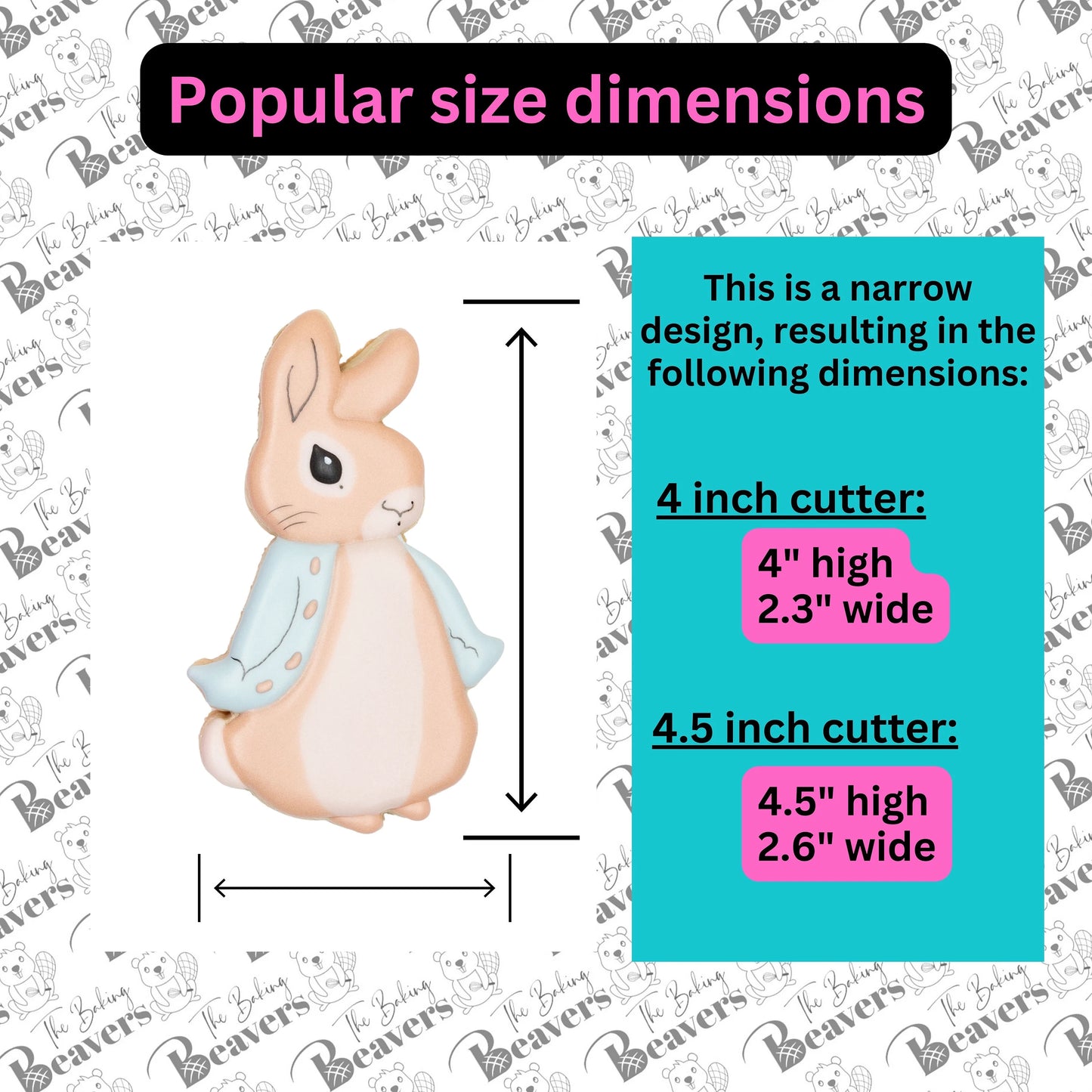 Peter Rabbit Cookie Cutter | Bunny Cookie Cutter (recommend sizing up)