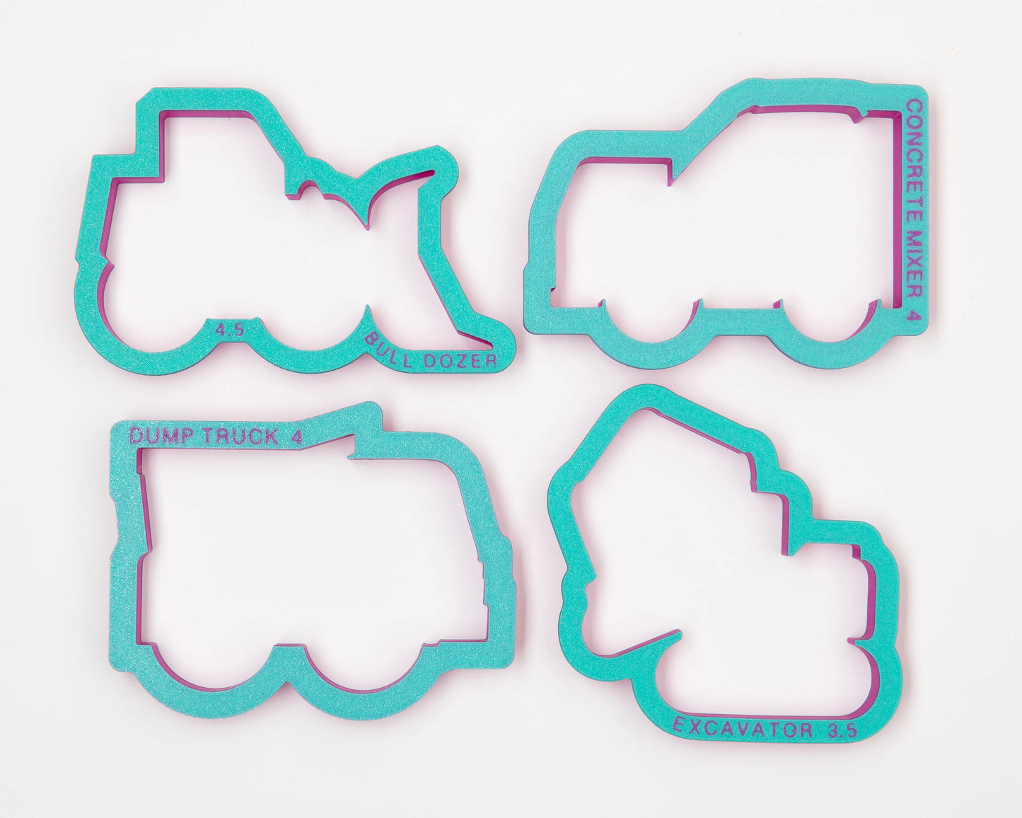Construction Vehicle Set of 4 Cookie Cutters (PLEASE see Sizing Note)