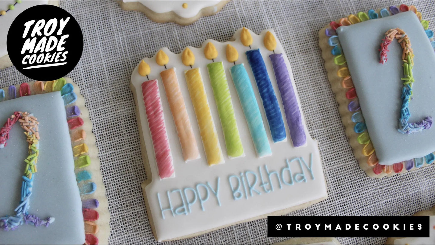 Birthday Candles with Plaque Cookie Cutter