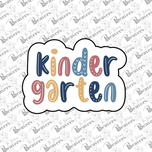 Kindergarten Text Plaque Cookie Cutter