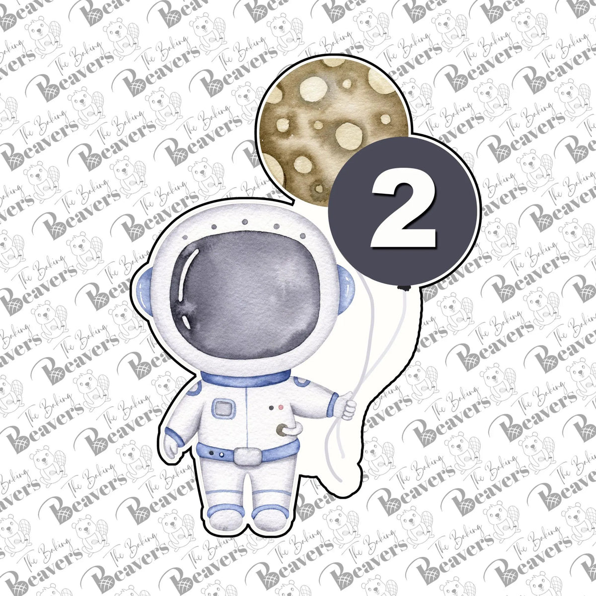 Astronaut with Balloons Cookie Cutter (recommend sizing up)