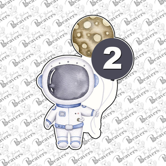 Astronaut with Balloons Cookie Cutter (recommend sizing up)
