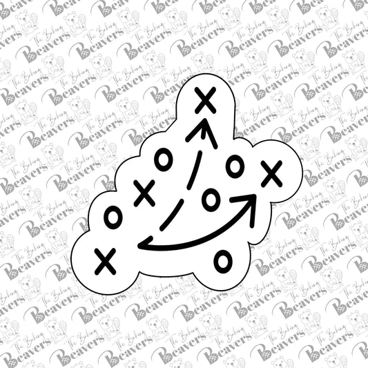 Football PLAY Cookie Cutter (optional stencil)