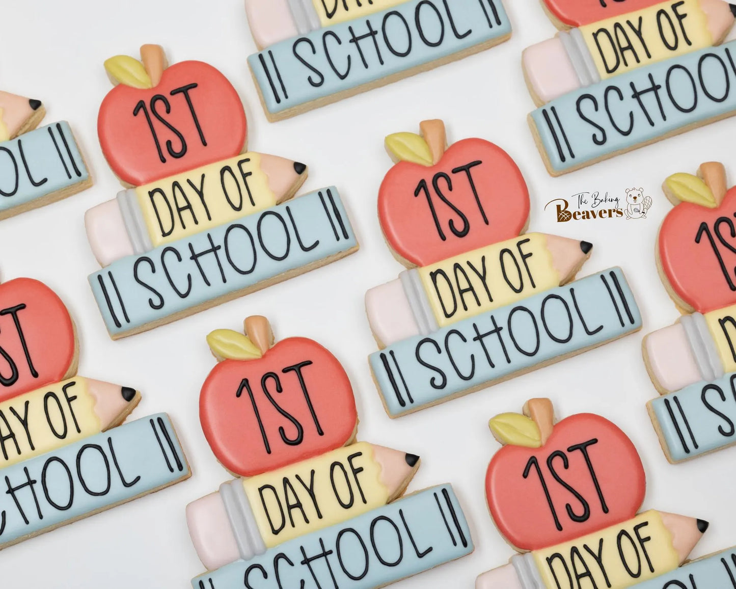 Back to School Plaque Cookie Cutter | Apple Pencil and Book Cookie Cutter