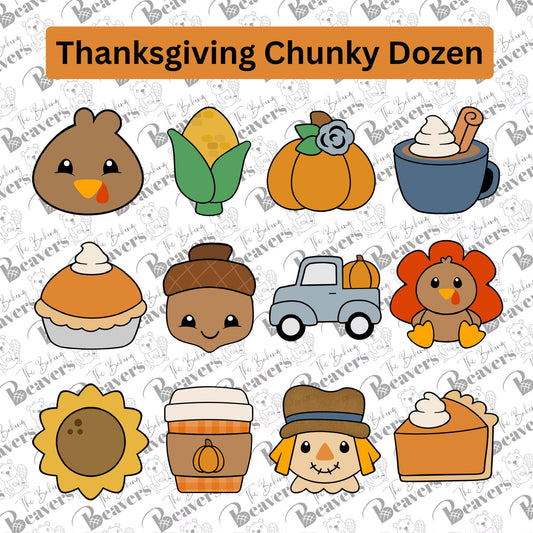 Thanksgiving/Fall Chunky Dozen Set Cookie Cutters