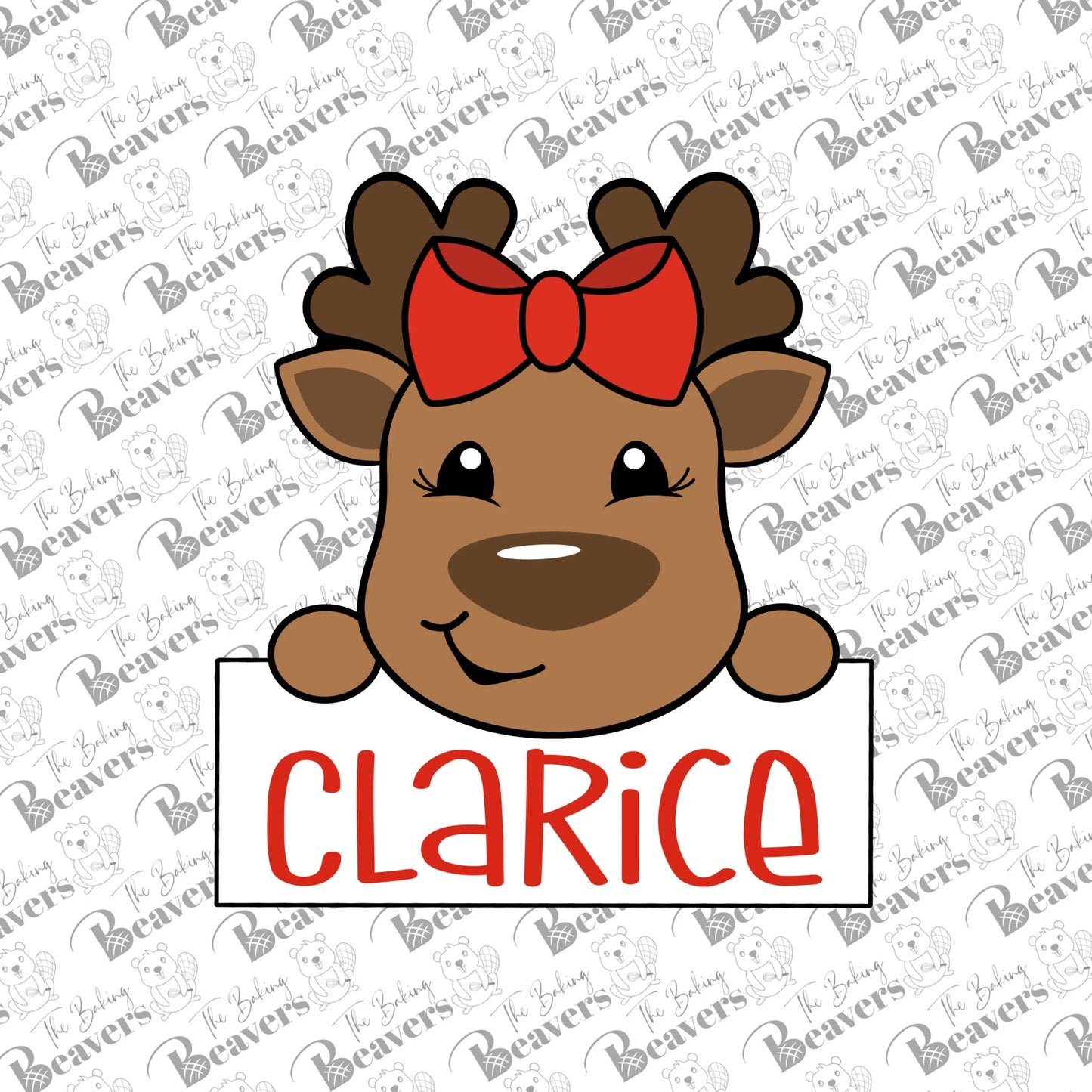 Girl Reindeer Personalization Name Plaque Cookie Cutter