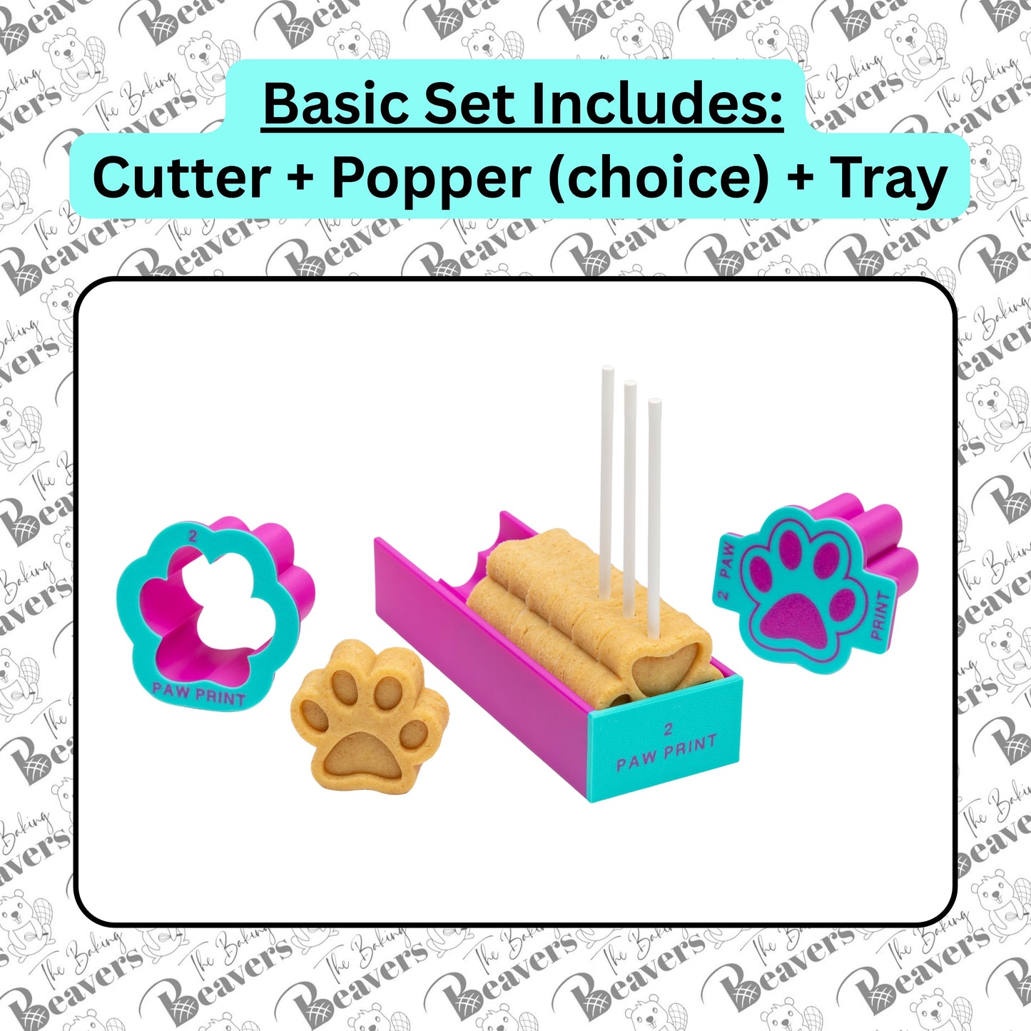 Paw Print Mold Set (Cutter, Popper and Tray + Detailed Popper option)