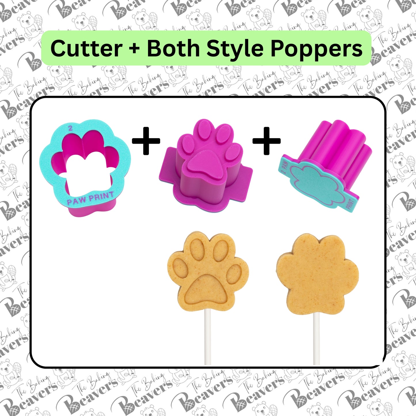 Paw Print Mold Set (Cutter, Popper and Tray + Detailed Popper option)