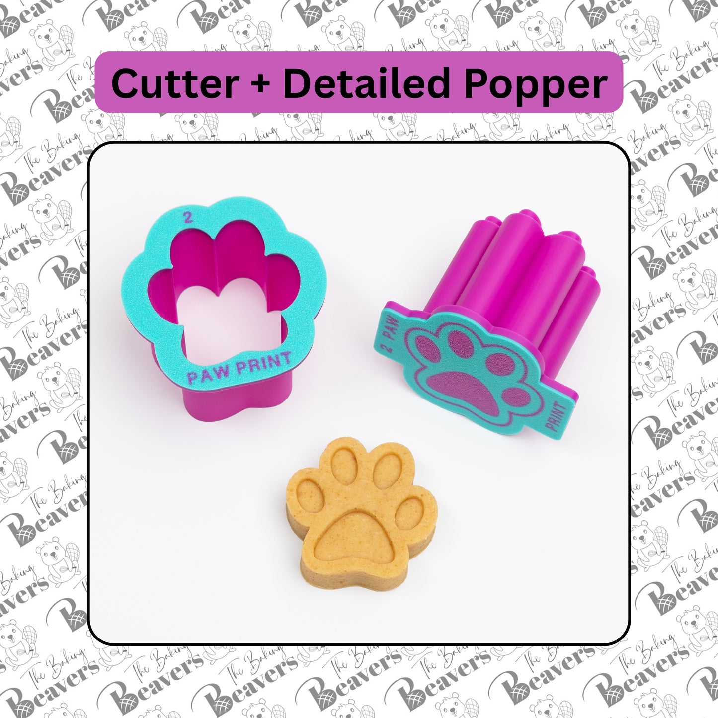 Paw Print Mold Set (Cutter, Popper and Tray + Detailed Popper option)