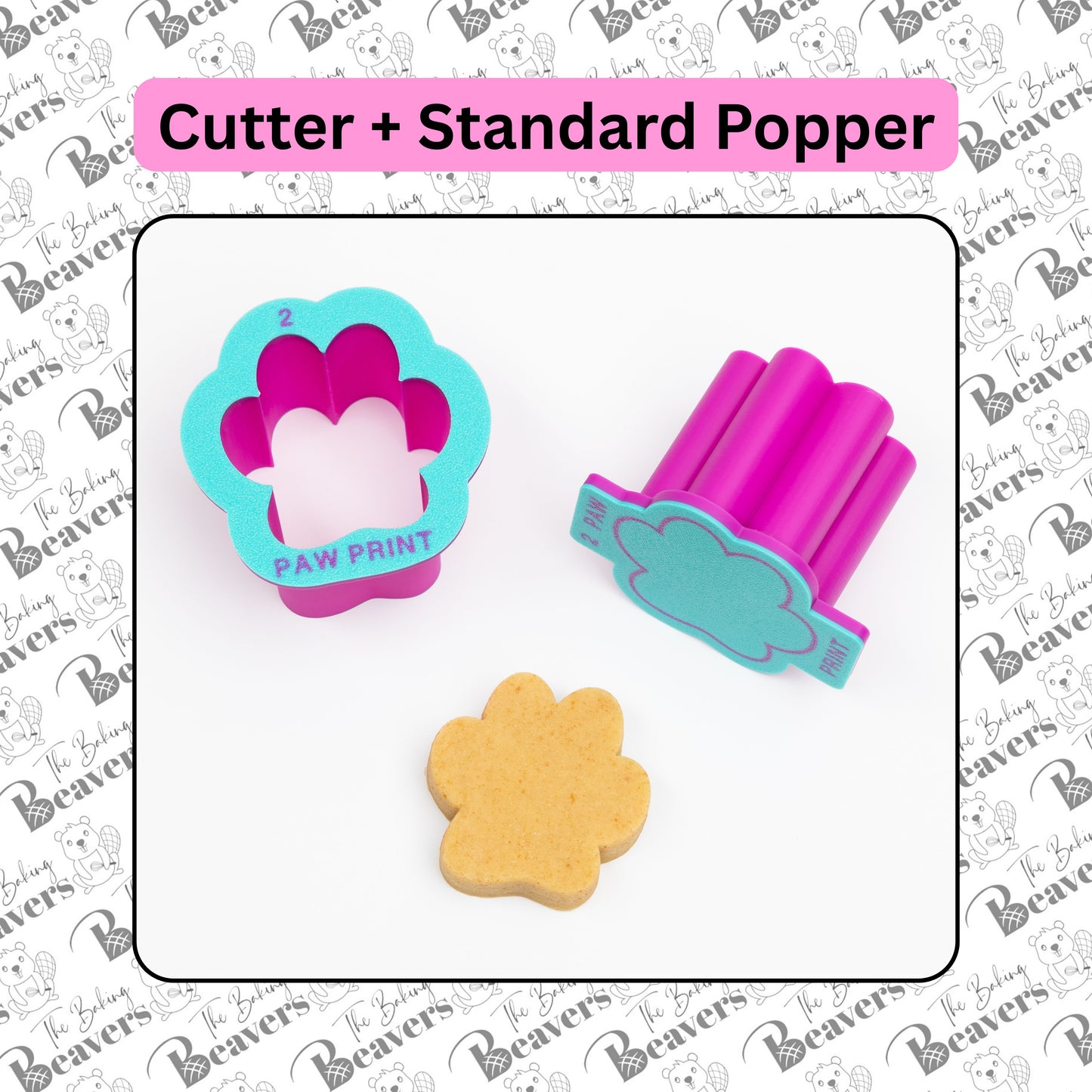 Paw Print Mold Set (Cutter, Popper and Tray + Detailed Popper option)
