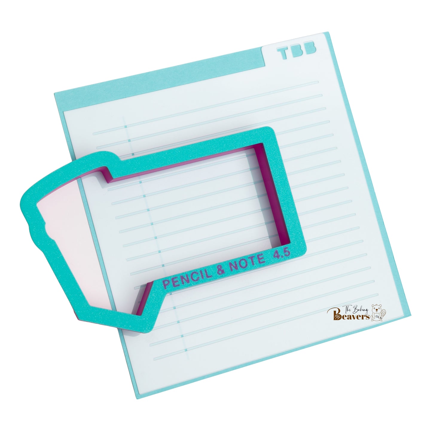 Pencil + Note (optional 2 part notebook line stencil) (recommend sizing up)