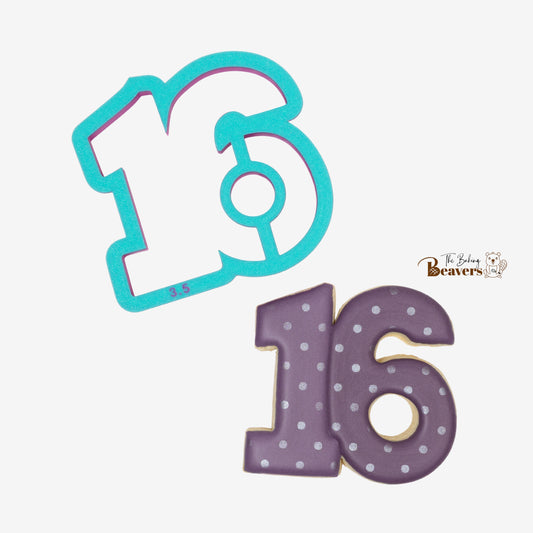 16/Number Sixteen Cookie Cutter